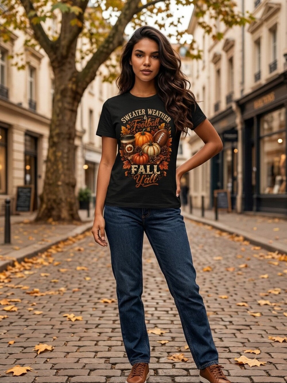 Fall Y'all Graphic Tee- Sweater Weather & Football